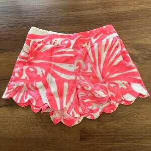 Lilly Pulitzer Dahllia Short in Sunray Shimmy Shimmy Sz S Pink White Scallop Hem